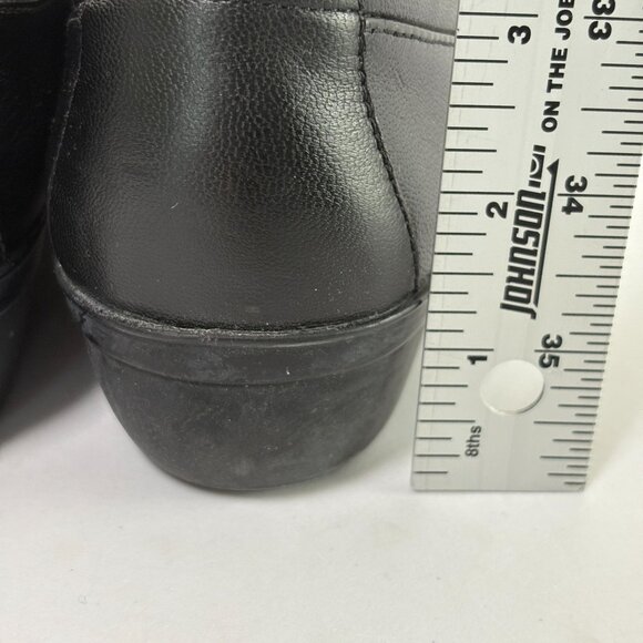 Clarks Collection Slip On Shoes Size 7.5 M Black Leather Casual Everyday Wedge - Picture 4 of 10